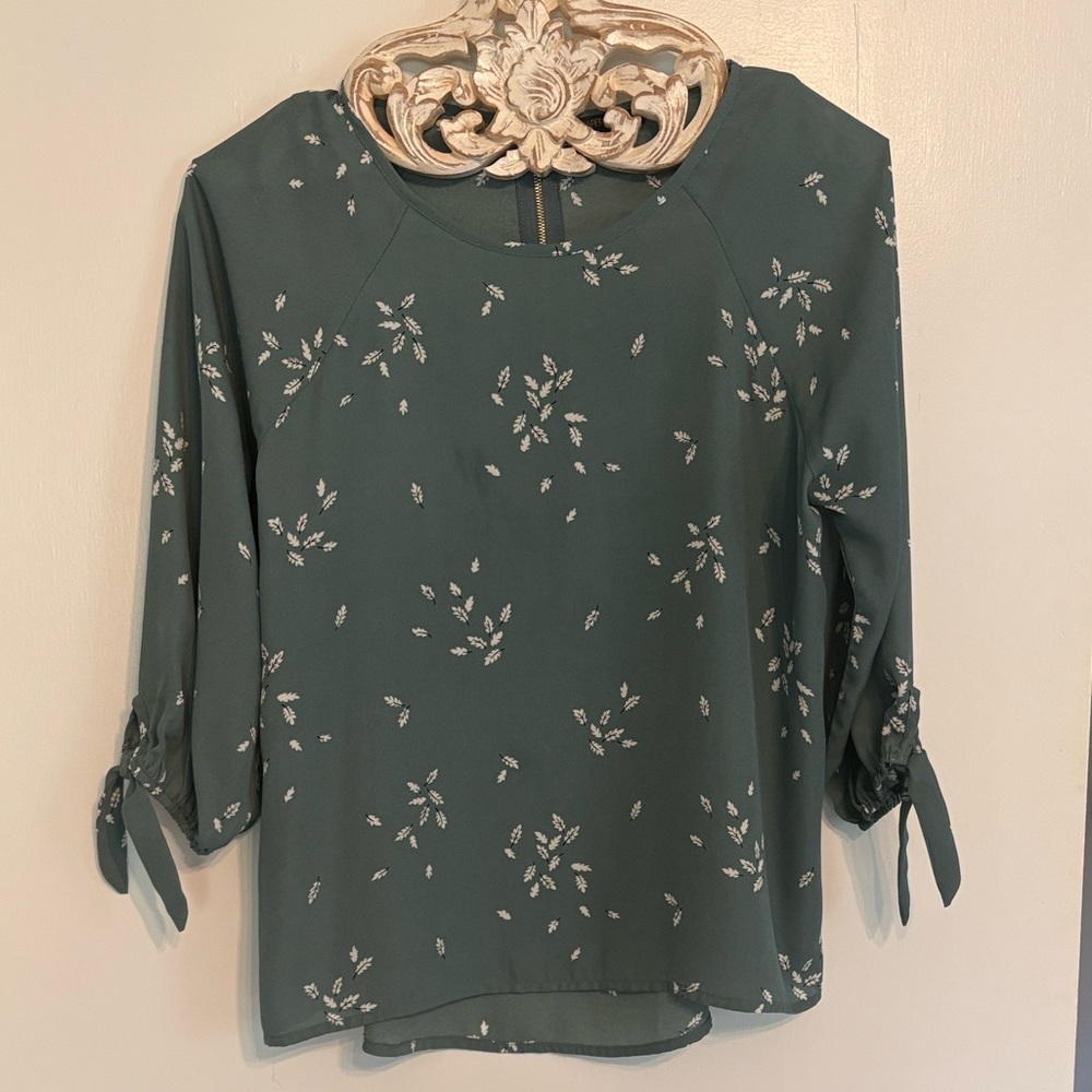 Papermoon Teal Floral Dress with Gold Zipper